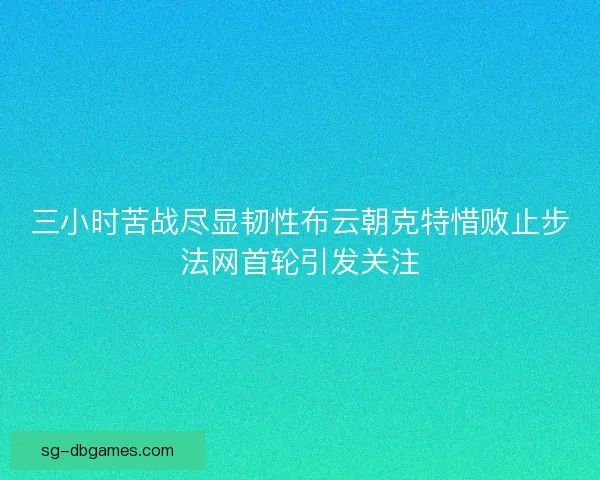 三小时苦战尽显韧性布云朝克特惜败止步法网首轮引发关注 三小时苦战尽显韧性布云朝克特惜败止步法网首轮引发关注